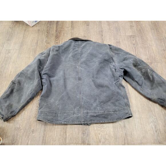 Carhartt J164 PTL Dearborn Coat XL-R Gray Sherpa Lined Chore Detroit Jacket - Picture 4 of 6